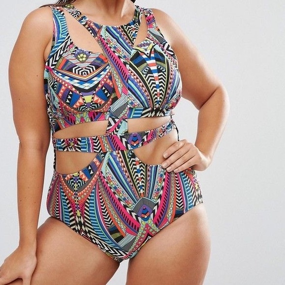 tribal plus size swimwear